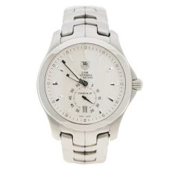 Tag Heuer White Stainless Steel Link Automatic WJF211B Men's Wristwatch 39MM For Men