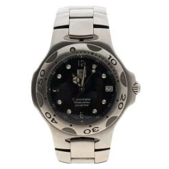 Tag Heuer Black Stainless Steel Kirium WL 5111 Chronometer Men's Wristwatch 37MM For Men