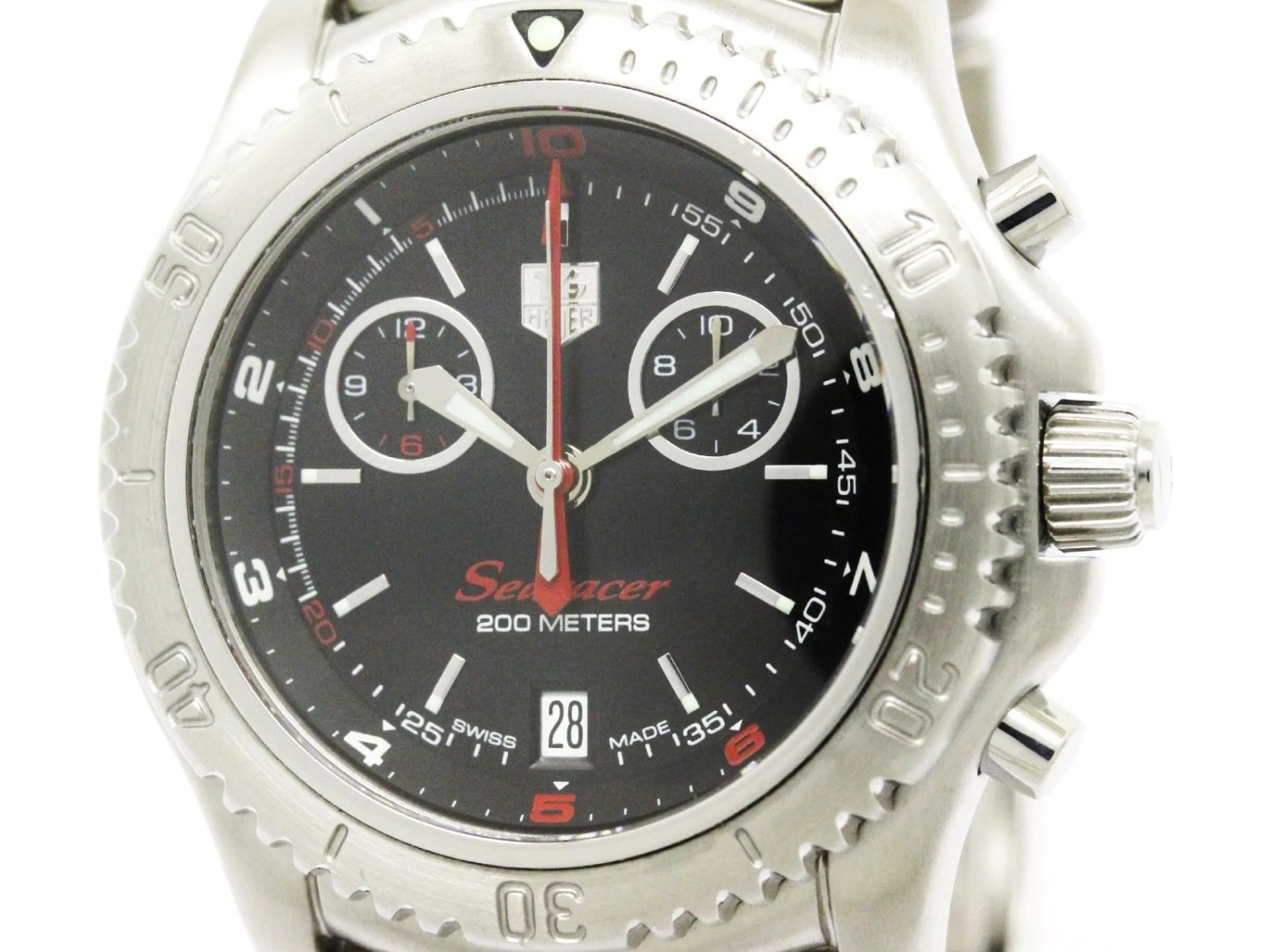 Tag Heuer Black Stainless Steel Searacer Men's Wristwatch 41MM For Men 3 Tag Heuer Black Stainless Steel Searacer Men's Wristwatch 41MM For Men - Image 3