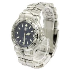 Tag Heuer Blue Stainless Steel 6000 Series Men's Wristwatch 38MM For Men