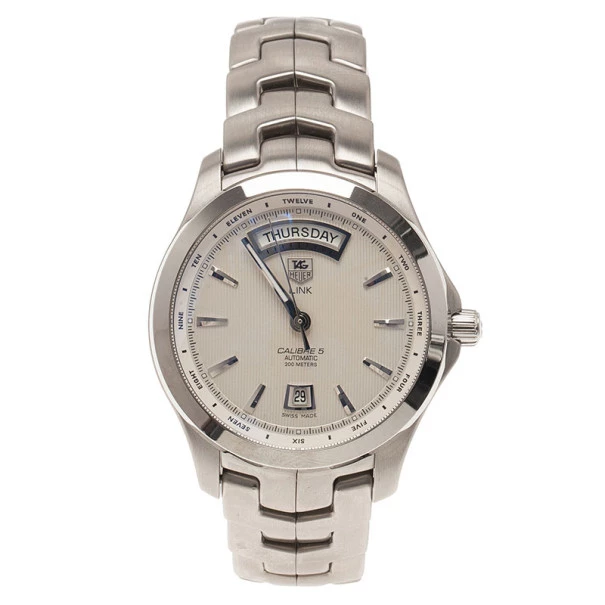 Tag Heuer Cream Stainless Steel Calibre 5 Men's Wristwatch 40MM For Men 3 Tag Heuer Cream Stainless Steel Calibre 5 Men's Wristwatch 40MM For Men - Image 3