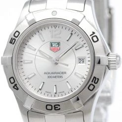 Tag Heuer Silver Stainless Steel Aquaracer Women's Wristwatch 27MM For Women -Tag Heuer Sales Shop luxury women tag heuer used watches p119936 003