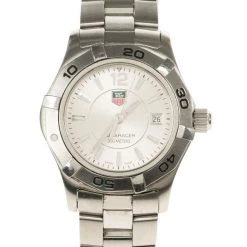 Tag Heuer White Stainless Steel Aquaracer Women's Wristwatch 29MM For Women