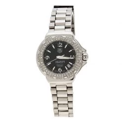 Tag Heuer Black Stainless Steel Diamonds Formula 1 WAC1214-0 Women's Wristwatch 37 Mm For Women