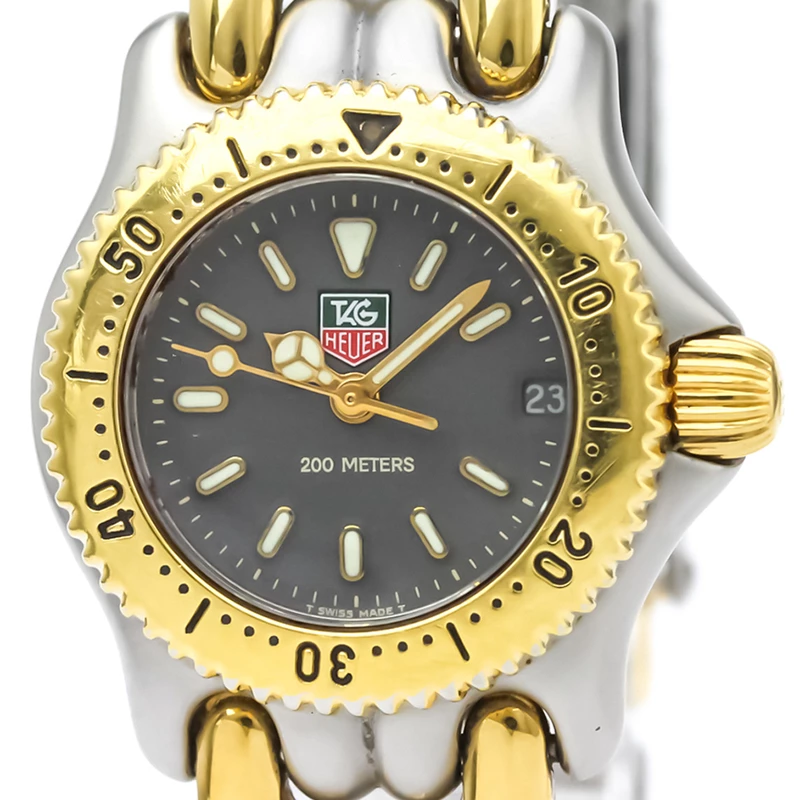 Tag Heuer Grey Gold Plated Stainless Steel S/EL Women's Wristwatch 24MM For Women 2 Tag Heuer Grey Gold Plated Stainless Steel S/EL Women's Wristwatch 24MM For Women - Image 2