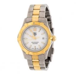 Tag Heuer Mother Of Pearl Two-Tone Stainless Aquaracer WAF1424 Women's Wristwatch 27 Mm For Women