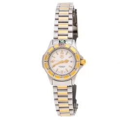Tag Heuer Silver Gold-Plated Stainless Steel Professional WF1420-O Women's Wristwatch 26 MM For Women