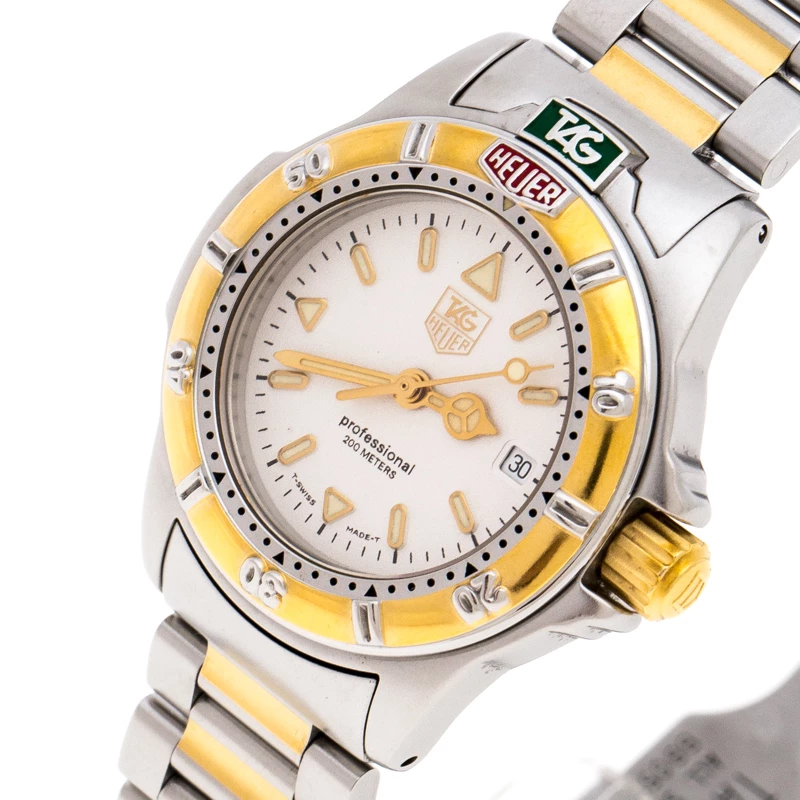 Tag Heuer Silver Gold-Plated Stainless Steel Professional WF1420-O Women's Wristwatch 26 MM For Women 2 Tag Heuer Silver Gold-Plated Stainless Steel Professional WF1420-O Women's Wristwatch 26 MM For Women - Image 2