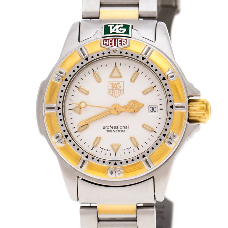 Tag Heuer Silver Gold-Plated Stainless Steel Professional WF1420-O Women's Wristwatch 26 MM For Women 3 Tag Heuer Silver Gold-Plated Stainless Steel Professional WF1420-O Women's Wristwatch 26 MM For Women - Image 3