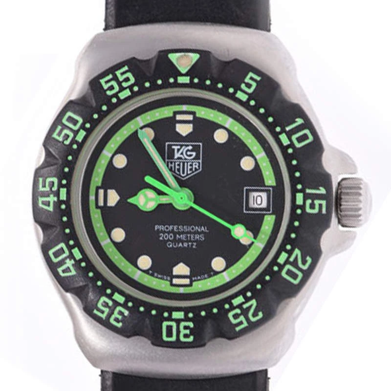 Tag Heuer Black/Green Stainless Steel Professional 200M WA1415 Women's Wristwatch 27 MM For Women 2 Tag Heuer Black/Green Stainless Steel Professional 200M WA1415 Women's Wristwatch 27 MM For Women - Image 2