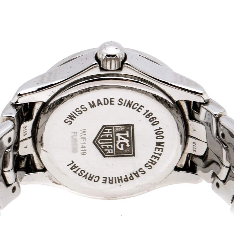 Tag Heuer Blue Mother Of Pearl Stainless Steel Diamond Link Women's Wristwatch 23 MM For Women 4 Tag Heuer Blue Mother Of Pearl Stainless Steel Diamond Link Women's Wristwatch 23 MM For Women - Image 4