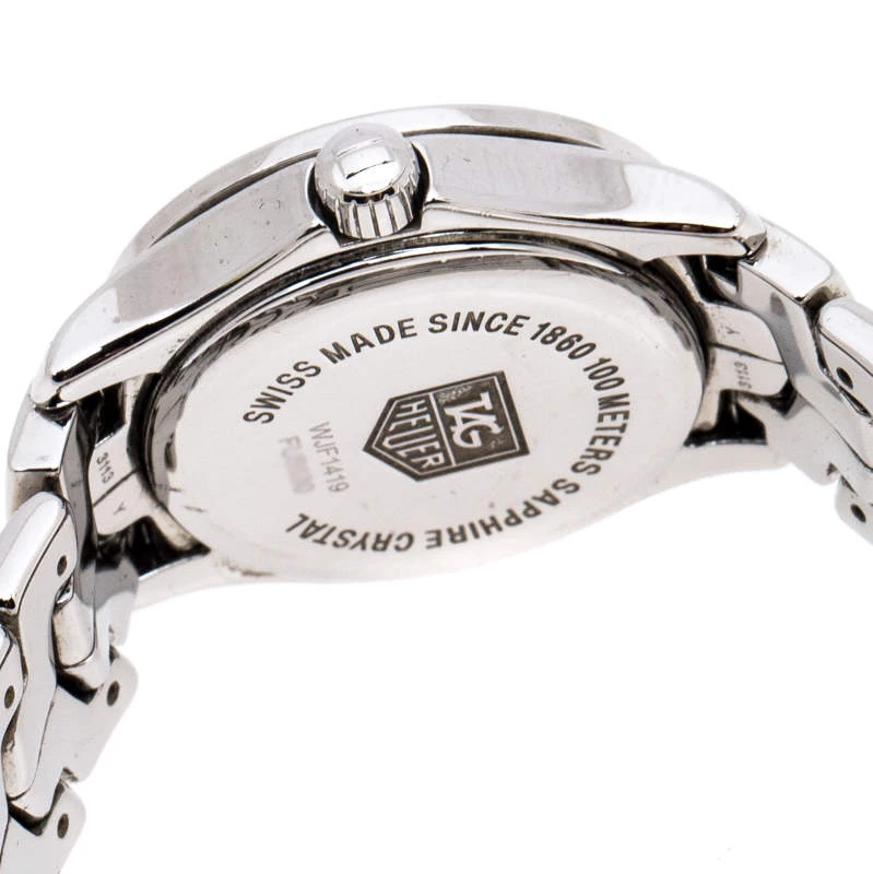 Tag Heuer Blue Mother Of Pearl Stainless Steel Diamond Link Women's Wristwatch 23 MM For Women 6 Tag Heuer Blue Mother Of Pearl Stainless Steel Diamond Link Women's Wristwatch 23 MM For Women - Image 6