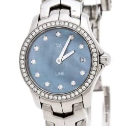 Tag Heuer Blue Mother Of Pearl Stainless Steel Diamond Link Women's Wristwatch 23 MM For Women 10 Tag Heuer Blue Mother Of Pearl Stainless Steel Diamond Link Women's Wristwatch 23 MM For Women -Tag Heuer Sales Shop luxury women tag heuer used watches p253340 006