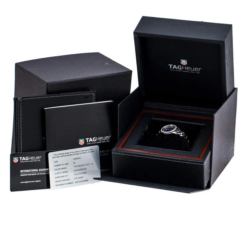 Tag Heuer Blue Mother Of Pearl Stainless Steel Diamond Link Women's Wristwatch 23 MM For Women 8 Tag Heuer Blue Mother Of Pearl Stainless Steel Diamond Link Women's Wristwatch 23 MM For Women - Image 8