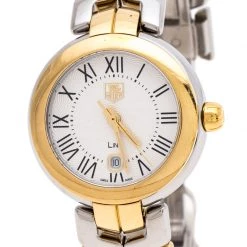 Tag Heuer Silver White Two-Tone Stainless Steel Link WAT1452.BB0955 Women's Wristwatch 29 Mm For Women -Tag Heuer Sales Shop luxury women tag heuer used watches p255980 005