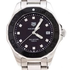 Tag Heuer Black Mother Of Pearl Ceramic Diamonds Aquaracer WAY131M Women's Wristwatch 35 Mm For Women 10 Tag Heuer Black Mother Of Pearl Ceramic Diamonds Aquaracer WAY131M Women's Wristwatch 35 Mm For Women -Tag Heuer Sales Shop luxury women tag heuer used watches p257504 005