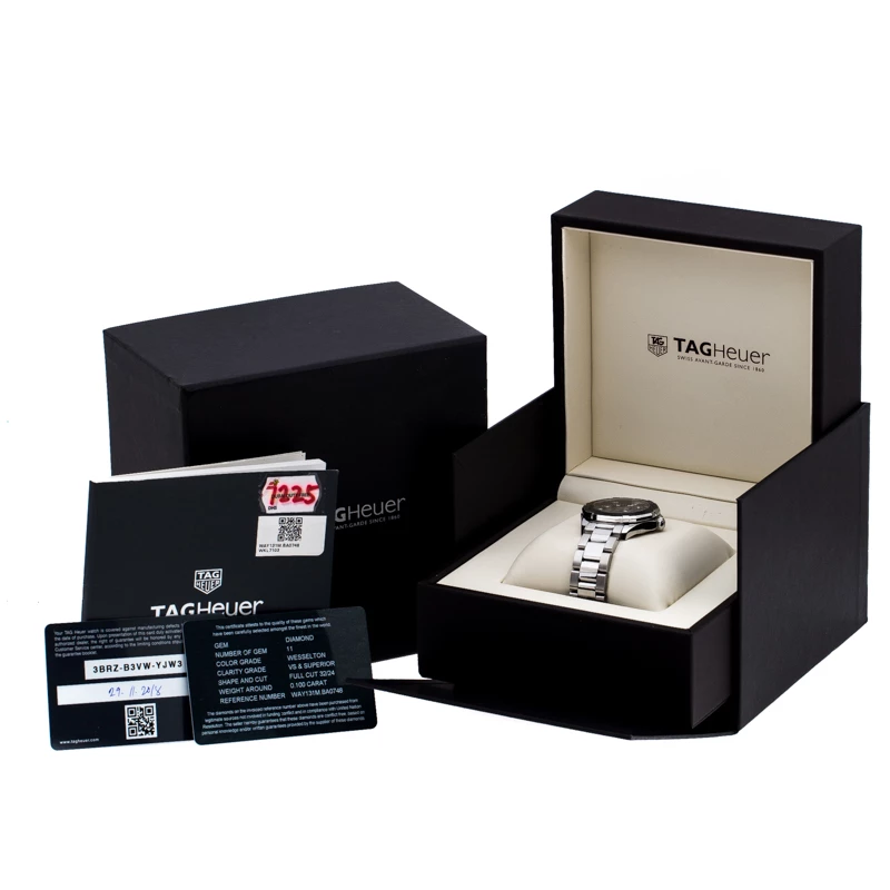 Tag Heuer Black Mother Of Pearl Ceramic Diamonds Aquaracer WAY131M Women's Wristwatch 35 Mm For Women 8 Tag Heuer Black Mother Of Pearl Ceramic Diamonds Aquaracer WAY131M Women's Wristwatch 35 Mm For Women - Image 8