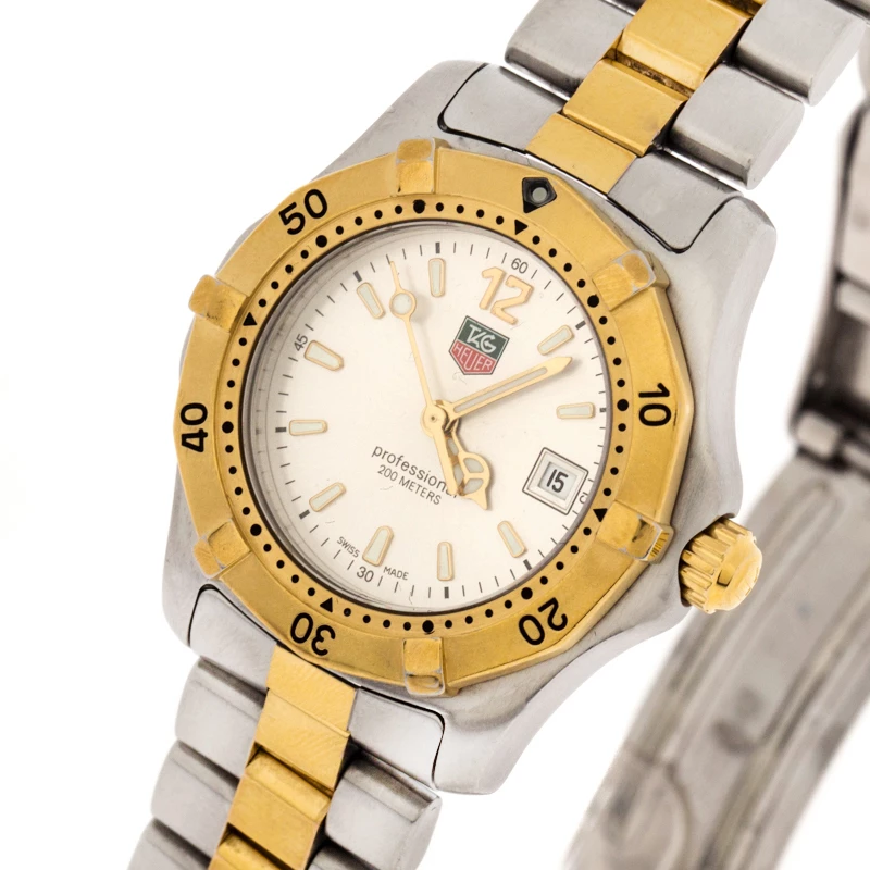 Tag Heuer Silver Two-tone Stainless Steel Professional 2000 Series WK1320-0 Women's Wristwatch 28 Mm For Women 2 Tag Heuer Silver Two-tone Stainless Steel Professional 2000 Series WK1320-0 Women's Wristwatch 28 Mm For Women - Image 2