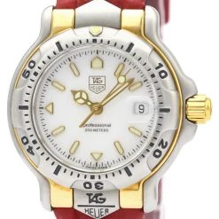 Tag Heuer White Gold Plated Stainless Steel 6000 Series Quartz Wh1351 Women's Wristwatch 29 MM For Women