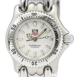 Tag Heuer White Stainless Steel WG1412 Professional Women's Wristwatch 24MM For Women