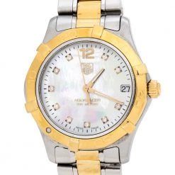Tag Heuer Mother Of Pearl Two-Tone Stainless Steel Diamond Aquaracer WAF1320 Women's Wristwatch 32 Mm For Women 10 Tag Heuer Mother Of Pearl Two-Tone Stainless Steel Diamond Aquaracer WAF1320 Women's Wristwatch 32 Mm For Women -Tag Heuer Sales Shop luxury women tag heuer used watches p289628 005