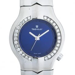 TAG Heuer Blue Stainless Steel Diamond Alter Ego WP1316 Women's Wristwatch 29 Mm For Women -Tag Heuer Sales Shop luxury women tag heuer used watches p312487 006