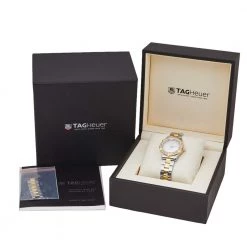 Tag Heuer Mother Of Pearl Two-Tone Stainless Steel Diamond Aquaracer WAF1350.BB0820 Women's Wristwatch 33 Mm For Women -Tag Heuer Sales Shop luxury women tag heuer used watches p364790 002