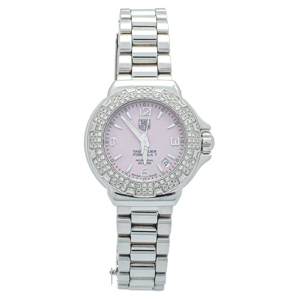 Tag Heuer Pink Mother Of Pearl Stainless Steel Diamonds Formula One WAC1216.BA0852 Women's Wristwatch 37mm For Women 1 Tag Heuer Pink Mother Of Pearl Stainless Steel Diamonds Formula One WAC1216.BA0852 Women's Wristwatch 37mm For Women