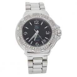 Tag Heuer Black Stainless Steel Diamond Formula 1 WAC1214.BA0852 Women's Wristwatch 35 Mm For Women