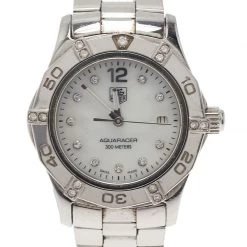 Tag Heuer Aquaracer Diamonds Mother Of Pearl Stainless Steel Women's WristWatch 27MM For Women