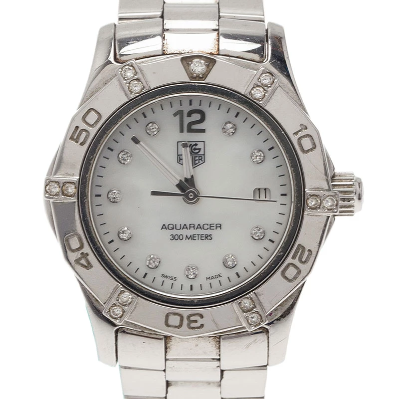 Tag Heuer Aquaracer Diamonds Mother Of Pearl Stainless Steel Women's WristWatch 27MM For Women 1 Tag Heuer Aquaracer Diamonds Mother Of Pearl Stainless Steel Women's WristWatch 27MM For Women