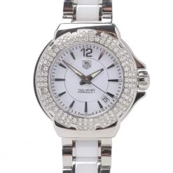 Tag Heuer White Diamonds Stainless Steel And Ceramic Formula 1 Women's Wristwatch 34 MM For Women