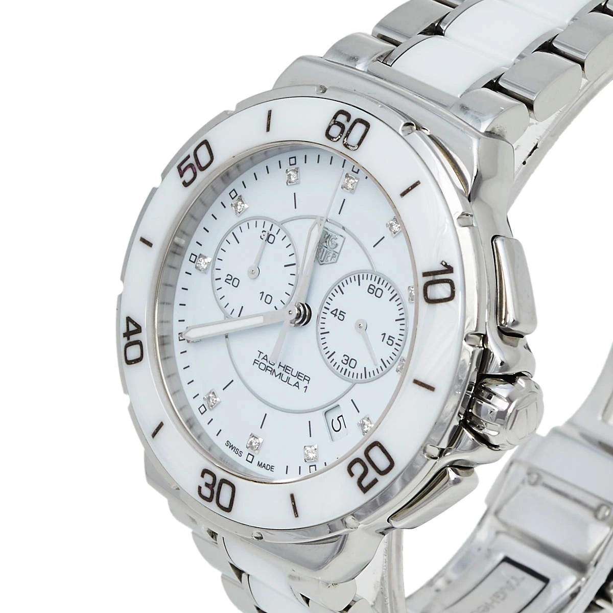 Tag Heuer White Ceramic & Stainless Steel Formula 1 CAH1211.BA0863 Women's Wristwatch 41 Mm For Women 2 Tag Heuer White Ceramic & Stainless Steel Formula 1 CAH1211.BA0863 Women's Wristwatch 41 Mm For Women - Image 2