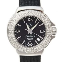 Tag Heuer Black Stainless Steel Crystal Formula 1 WAC1214-0 Women's Wristwatch 35.5 Mm For Women -Tag Heuer Sales Shop luxury women tag heuer used watches p468383 001