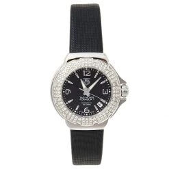 Tag Heuer Black Stainless Steel Crystal Formula 1 WAC1214-0 Women's Wristwatch 35.5 Mm For Women