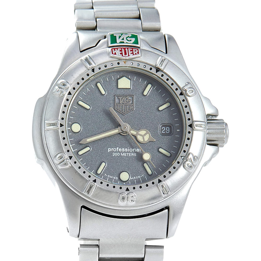Tag Heuer Grey Stainless Steel Professional 4000 999.208A Women's Wristwatch 28 Mm For Women 3 Tag Heuer Grey Stainless Steel Professional 4000 999.208A Women's Wristwatch 28 Mm For Women - Image 3