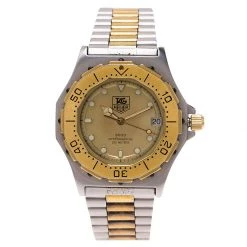 Tag Heuer Grey Gold-Plated Stainless Steel 3000 Professional Women's Wristwatch 38MM For Women