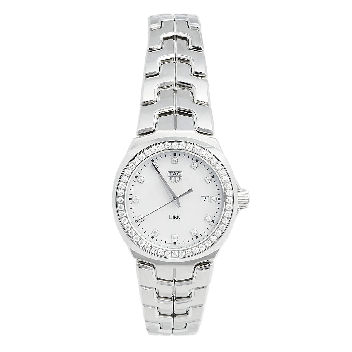 Tag Heuer Mother Of Pearl Stainless Steel Diamond Link WBC1318 Women's Wristwatch 32 Mm For Women 1 Tag Heuer Mother Of Pearl Stainless Steel Diamond Link WBC1318 Women's Wristwatch 32 Mm For Women