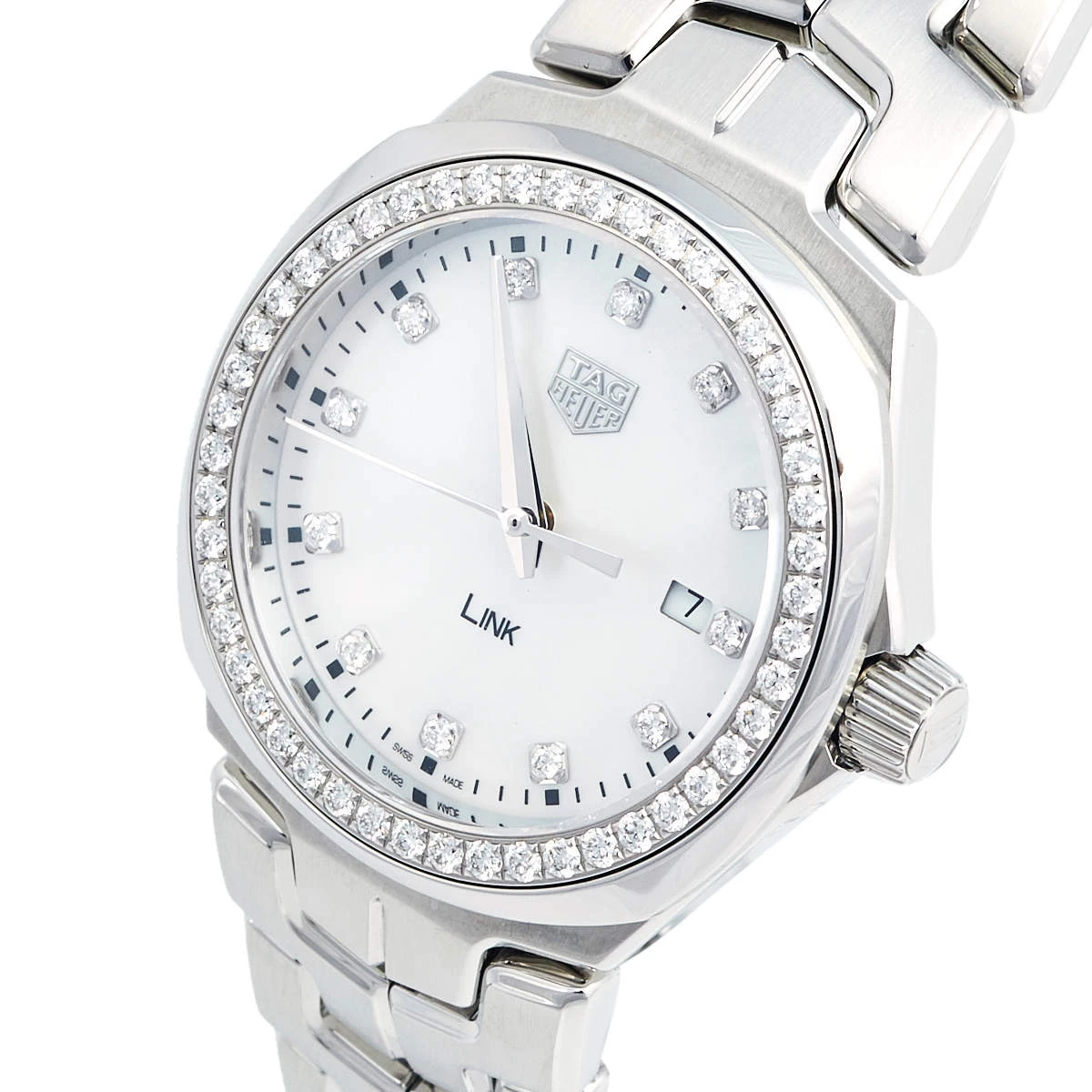 Tag Heuer Mother Of Pearl Stainless Steel Diamond Link WBC1318 Women's Wristwatch 32 Mm For Women 2 Tag Heuer Mother Of Pearl Stainless Steel Diamond Link WBC1318 Women's Wristwatch 32 Mm For Women - Image 2