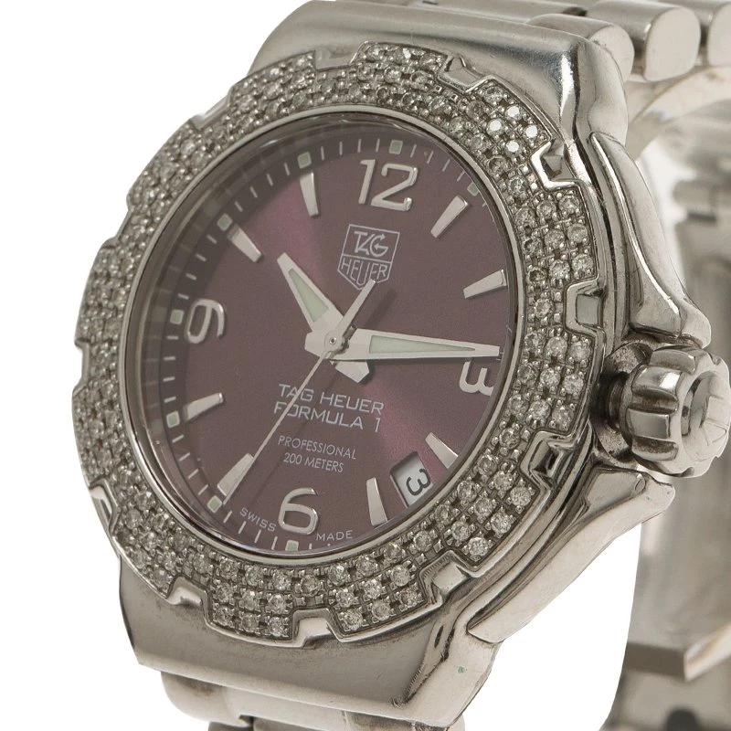 Tag Heuer Purple Stainless Steel Diamonds Formula One Women's Wristwatch 37MM For Women 2 Tag Heuer Purple Stainless Steel Diamonds Formula One Women's Wristwatch 37MM For Women - Image 2
