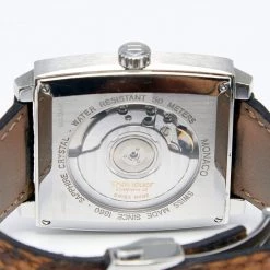 Tag Heuer Brown Stainless Steel Python Skin Leather Monaco WW2115.FC6217 Men's Wristwatch 37 Mm For Men -Tag Heuer Sales Shop luxury women tag heuer used watches p630523 002