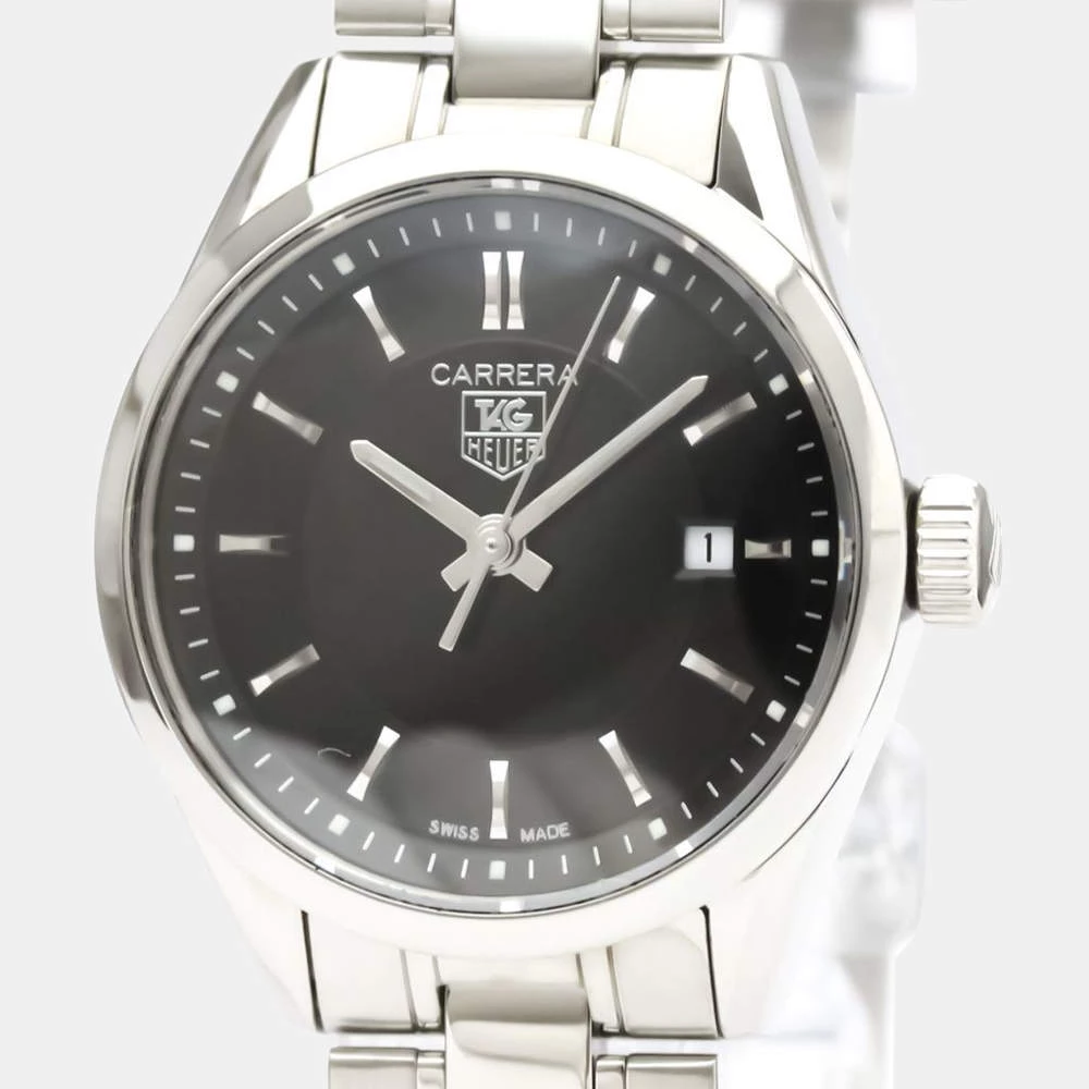 Tag Heuer Black Stainless Steel Carrera Quartz WV1414 Women's Wristwatch 27 Mm For Women 2 Tag Heuer Black Stainless Steel Carrera Quartz WV1414 Women's Wristwatch 27 Mm For Women - Image 2