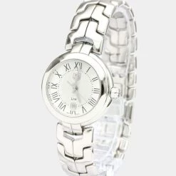 Tag Heuer Silver Stainless Steel Link Quartz Wat1416 Women's Wristwatch 29 Mm For Women