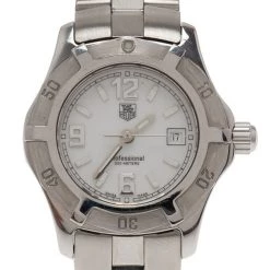 Tag Heuer White Stainless Steel Professional Women's Wristwatch 30MM For Women